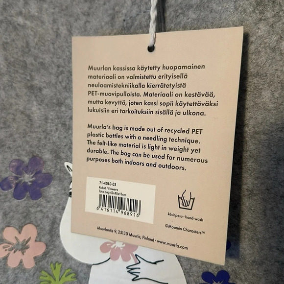 Moomin Tote Felt Gray NWT - Picture 3 of 5
